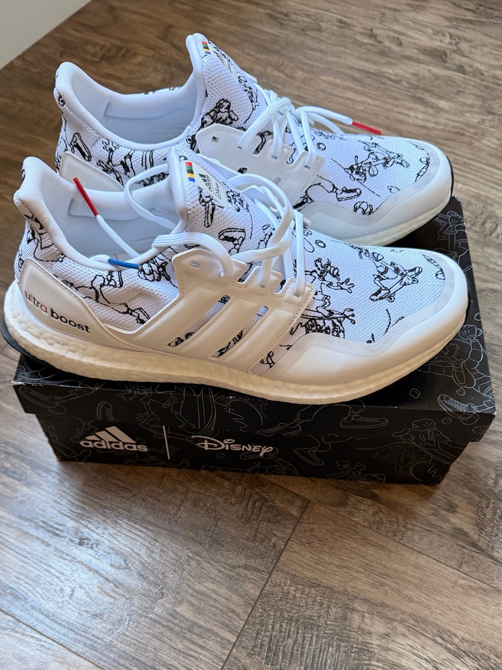 adidas Mens White Disney Graphic UltraBoost Sneakers